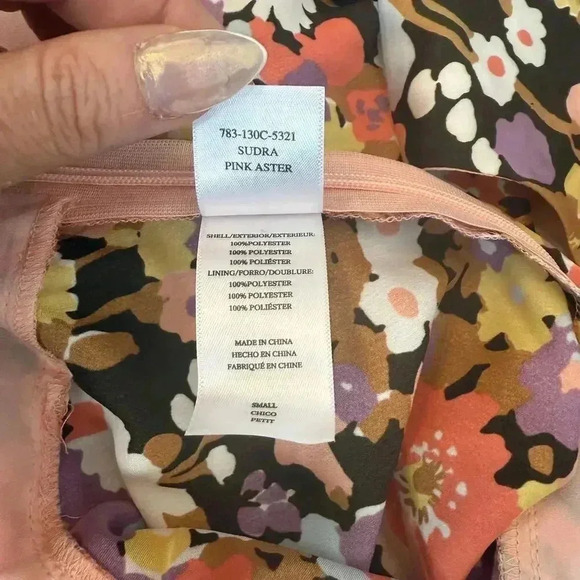 RAILS Sudra Dress Pink Aster Midi Slip Vintage Floral Spaghetti Straps Size S - Picture 9 of 11